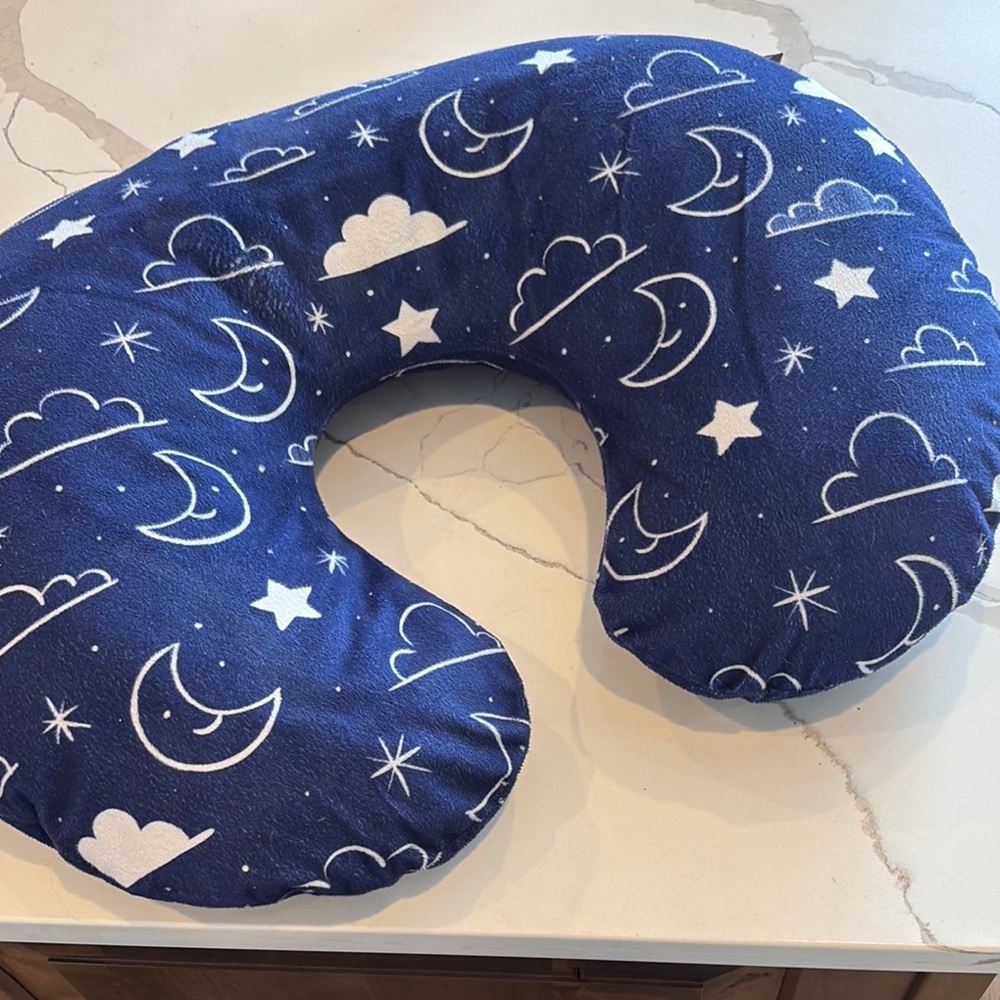 Blue Moon and Stars Nursing Pillow